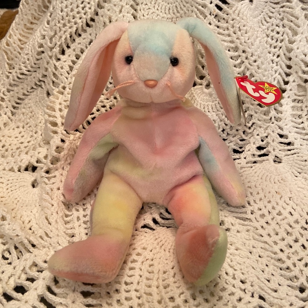 TY Retired Beanie Baby Original "Hippie" Bunny
